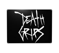 WIOPMKSL Cartel de metal con banda de agarre de Death Rock Grips, arte de pared, póster personalizado para decoración del hogar, cafetería, bar, regalo, 12 x 16 pulgadas