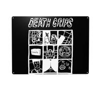 WIOPMKSL Cartel de metal con banda de agarre de Death Rock Grips, arte de pared, póster personalizado para decoración del hogar, cafetería, bar, regalo, 12 x 16 pulgadas