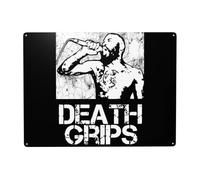 WIOPMKSL Cartel de metal con banda de agarre de Death Rock Grips, arte de pared, póster personalizado para decoración del hogar, cafetería, bar, regalo, 12 x 16 pulgadas