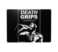 WIOPMKSL Cartel de metal con banda de agarre de Death Rock Grips, arte de pared, póster personalizado para decoración del hogar, cafetería, bar, regalo, 12 x 16 pulgadas