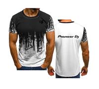 WIOSEN Camisetas de cuello redondo para hombre para Pioneer DJ Gradient Camiseta de entrenamiento de manga corta de seda de leche Camiseta ligera Camisetas para correr Ropa de trabajo,White-5XL