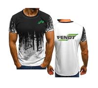 WIOSEN Camisetas de hombre Tops de secado rápido para FENDT Impresión de manga corta Verano Cómodo Correr Caminar Camisetas Gradiente Suelto Top Unisex Ropa de trabajo de seda de leche,White-M