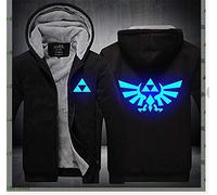 WIOSEN Chaquetas con capucha para hombre Zelda Legend Game Prints Sudadera Sudadera con capucha Warm Fleece Headies Forro esponjoso Zip Up Pullover Abrigos Sudadera con capucha gruesa,B-Aldult M