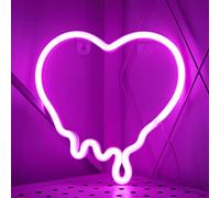 WIOSOUL Heart Neon Sign LED Wall Light, USB Powered Aesthetic Neon Lamp, Novelty Art Heart Neon Night Light for Home Bedroom Bar Club Birthday Party Wedding Holiday Decor & Gift (Heart 3)