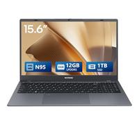 WIPEMIK Ordenador portátil, 12 GB LPDDR5 RAM, 1 TB SSD, Quad-Core N95, pantalla IPS 1080P de 15.6 pulgadas, portátiles Win11 Pro, WiFi 5, BT 5.0, huella dactilar, USB tipo C