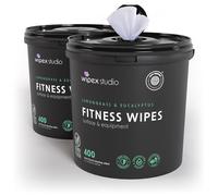 Wipex Toallitas de gimnasio a base de plantas, verificadas por EWG, limpieza natural de superficies y equipos con citronela, eucalipto y vinagre para el hogar o estudio de fitness, esterillas de yoga
