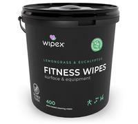 Wipex - Toallitas de gimnasio para limpieza de equipos de fitness natural con hierba de limón y eucalipto, cubo de 400 unidades