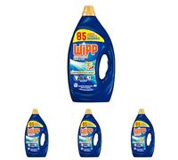 Wipp Express Detergente Líquido Limpio y Liso para lavadora (85 lavados), detergente líquido para lavadora para una limpieza profunda, jabón para ropa (Paquete de 4)