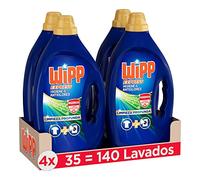 Wipp Express Limpieza Profunda Antiolores (4 x 1575 ml), detergente lavadora líquido que combate malos olores, detergente quitamanchas ropa apto para agua fría