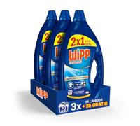 Wipp Express Limpieza Profunda Gel (3 x 3150 ml), detergente líquido con potente acción quitamanchas ropa, deja un frescor duradero en la lavadora, apto para agua fría