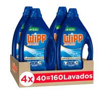 Wipp Express Limpieza Profunda Gel (40x4) detergente líquido con potente acción quitamanchas ropa, deja un frescor higiénico en la lavadora, apto para agua fría