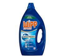Wipp Express Limpieza Profunda Gel 60 lavados detergente líquido con potente acción quitamanchas ropa, deja un frescor higiénico en la lavadora, apto para agua fría