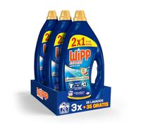 Wipp Express Limpieza Profunda Gel Limpio & Liso (3 x 3150 ml), detergente lavadora líquido que reduce las arrugas, detergente con fórmula quitamanchas ropa apto para agua fría
