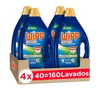 Wipp Express Limpieza Profunda Higiene & Antiolores (40X4) detergente lavadora líquido que combate malos olores, detergente quitamanchas ropa apto para agua fría