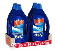 Wipp Express Limpieza Profunda Plus Frescor Activo, Detergente Líquido para Lavadora, 35 Lavados - Pack de 4, Total: 140 Lavados