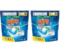 Wipp Express Power Caps Detergente en Cápsulas para Lavadora, 55 Dosis, Limpieza Profunda, Eficaz en Agua Fría (Paquete de 2)