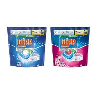 Wipp Express Power Caps Detergente en Cápsulas para Lavadora, Pack 2 paquetes 33+33 Dosis, Limpieza Profunda+ Fragancia Floral