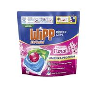 Wipp Express Power Caps Detergente Floral en Cápsulas para Lavadora, 33 Dosis, Limpieza Profunda, Eficaz en Agua Fría