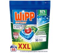 Wipp Express Power Caps Higiene y Antiolores Detergente en Cápsulas para Lavadora, 55 dosis, Limpieza Profunda, Eficaz en agua fría, versión antigua