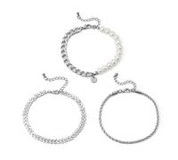 WIPPWER Beach Bikini Body Chain Waist Chain Body Jewelry for Women and Girls, 3Pcs Women Anklets Twist Chain Faux Jewelry Vintage Multilayer Anklets Footwear(Golden)