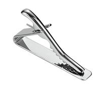 WIPPWER Boy Clip on Tie, Tie Bar Silver Silver Tone Tie Bar Clip Stainless Steel A Tie Clip Suit Accessories Men Golf Gifts for Men Tie Accessories