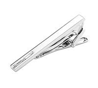 WIPPWER Boys Clip on Tie, Silver White Rectangle Stainless Steel Mens Ties Clip Unisex Tie Clip on for Women Birthday Gifts for Women Tie Accessories