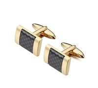 WIPPWER Cufflinks for Men Gold Men's Business Cufflinks Cuff Cufflinks Business Wedding Party(Black)