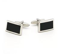 WIPPWER Cufflinks Men's French Shirt Business Style Black Rectangular Painted Cufflinks Antioxidant and Durable