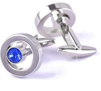 WIPPWER Mens Cufflinks Elegant Style Cuff French Shirt Cuffs Button Men's and Women's Business Banquet Wedding Speech Gift Simple Luxury Metal Blue Crystal Cufflinks Cufflinks