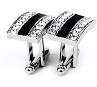 WIPPWER Mens Cufflinks Elegant Style Cuff Men's Elegant Style Cufflinks Set Wedding Business Men's Jewelry Gift Fashion Black Glazing Silver Color Cuff Button Clothing Accessories