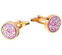 WIPPWER Mens Cufflinks Elegant Style Cuff Men's Shirts Accessories Brand Round Cuff Button Wedding Gift Jewelry Colorful Stone Cufflinks Clothing Accessories