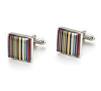 WIPPWER Men's Shirt Cufflinks French Shirt Cufflinks Rainbow Striped Cuff Nail Jewelry Cuff