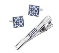 WIPPWER Men's Shirt Cufflinks High Grade Gutta Enamel Tie Clip Cufflink Suit Men's Dress French Shirt Cufflink Tie Clip Suit