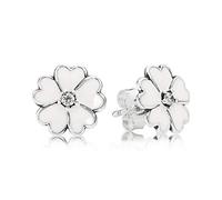 WIPPWER Pendientes de mujer Pendientes colgantes Pendientes de plata esterlina Tipo de flor de margarita Pendientes de botón huecos Fit Mujeres Brazalete original Charm Bead Regalo Joyería(I)