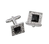 WIPPWER Rhinestone Shirt Cufflinks Square Square Enamel Cufflinks French Cufflinks Three Color Opt(A)