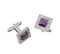 WIPPWER Rhinestone Shirt Cufflinks Square Square Enamel Cufflinks French Cufflinks Three Color Opt(B)
