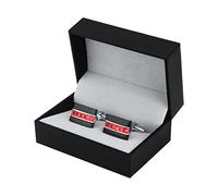WIPPWER Shirt Cufflinks for Mens Cuff Buttons Black Onyx Red Crystals Cuff Links Wedding Party Cufflink