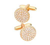 WIPPWER Shirt Cufflinks for Mens Cuffs Round Crystals Cuff Links Male Jewelry Wedding Party Cufflink