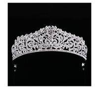 WIPPWER Tiaras Nupciales, Corona, Accesorios for el Cabello de Boda, joyería for la Cabeza de la Novia, Desfile, Diadema de Diamantes de imitación, Diademas(Gray)