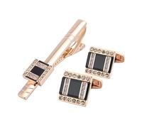 WIPPWER Two Tone Square Business French Cufflinks Silver Metal Diamond Men's Cuff Button Cuff Nails
