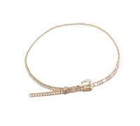 WIPPWER Waist Chain Women's Chain Sparkle Engraved Belt Buckle Hip Hop Body Chain Gold Beach Accessories(D)