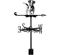 WIQUYBML Adorno de Animal de Perro pequeño en 3D, Veleta de Metal, Veleta de Techo, indicador de dirección, Accesorios de decoración para jardín, Patio, Exterior, Sabueso bretón.