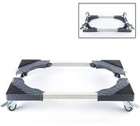 WIQUYBML Base para Lavadora/lavavajillas Ajustable con Plataforma móvil. Ancho: 38-56 cm. Largo: 66-86 cm. Incluye bandejas para escurrir y Ruedas Individuales.