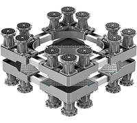 WIQUYBML Base para Lavadora, Maceta Grande para Exteriores, Pedestal de Doble Tubo Ajustable de 59 a 78 cm, Soporte Multifuncional para refrigerador, secador, 12 Patas