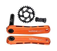 WIQUYBML Bielas para Bicicletas de montaña de 170 mm, 30/32T/34T/36/38T, Huecas, integradas, con Plato de Dientes Estrechos y Anchos, con pedalier (Doradas, 170 mm, 30T).