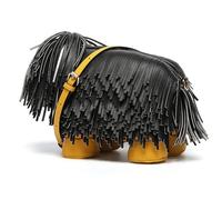 WIQUYBML Bolso Bandolera con Forma de Perro para Mujer, Bonito Bolso de Mensajero de Piel sintética con borlas Suaves y Dibujos Animados, Estilo Y2K