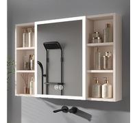 WIQUYBML Botiquín de baño Moderno con Espejo y desempañador, Armario de Almacenamiento de Pared, Elegante tocador sobre el Inodoro para un Espacio reducido