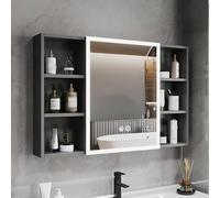 WIQUYBML Botiquín Moderno con Espejo: Almacenamiento de baño de Pared, función antivaho, Elegante tocador sobre el Inodoro para Ahorrar Espacio.