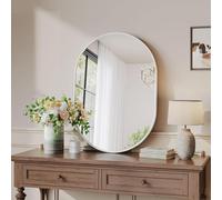 WIQUYBML Espejo de Pared para baño con Marco de Metal Ovalado, Colgante, pequeño, Estilo Moderno, para baño, Estilo Granja, Horizontal o Vertical