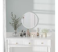 WIQUYBML Espejo Ovalado Moderno Enmarcado, Pared de Vidrio HD, Estilo pequeño, Espejo de baño para Maquillaje, Sala de Estar, Pasillo, decoración de Granja